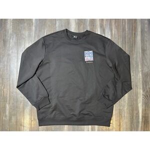 Tunisia Graphic Crewneck Sweatshirt Black Long Sleeve Pullover XL